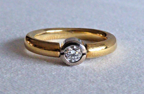 Ring solitär 750 18k - 750/18k, gelbgold