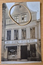 Wismar top Fotokarte, Geschäft Uhren Prange Dankwartstr. 11, ca. 1910
