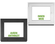 Kellerfenster Kunststofffenster Fenster 2 fach Anthrazit Dreh Kipp ALLE GRÖßEN