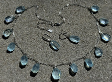 Set Kette Ohrringe Aquamarin