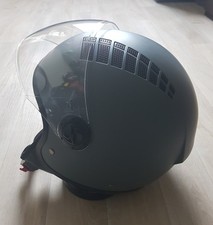 Vinz Como Jethelm S Mattgrau mit Visier ECE 22.06 Roller Moped Vespa Helm TOP!