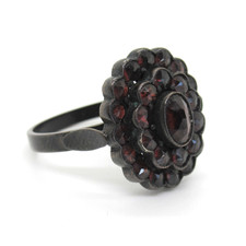 Wunderschöner Ring aus 925er Sterling Silber Böhmischer Granat Vintage BoHo