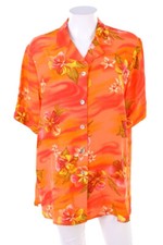 VINTAGE Hemd-Bluse Hawaii D 44 Rottöne