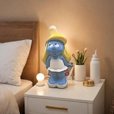 Seltene Melek Fecht Designer Lampe 1998 – Schlumpfine von Peyo Brüssel – Vintage