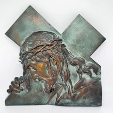 Jesus mit Kreuz Bronze bronzo