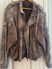 Herren Patchwork Retro Vintage Lederjacke Echtes Leder Gr. XL  ( Maße beachten)