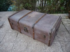 Alter Reisekoffer Überseekoffer m. herausnehmbarem Einlegefach - 90 x 54 x 34 cm