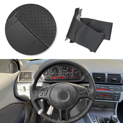 Schwarz leder lenkradbezug - leder,