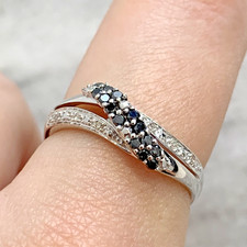Schwarz weißer diamant ring - schwarz-weißer,