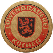ALTER BIERDECKEL Löwenbrauerei Kuchen 1875 gegründet Bierfilze Sammlerstück