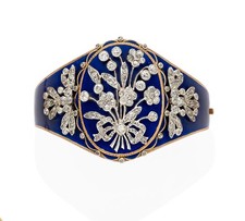 Platinum Und 14k Gold Emaille