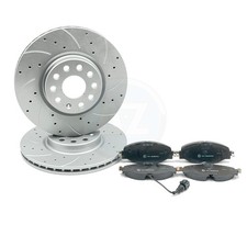 Für VW Tiguan 2.0 TSI R Line Gebohrte Genutete Bremsscheiben Bremsbeläge 312mm