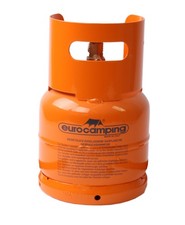 Befüllbare Gasflasche Propan-Butan leer 1kg Ø16cm Flasche m. Kragen Stahl orange