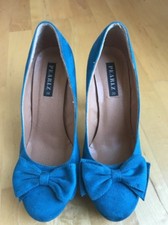 Pumps 38 Türkis Plateau Schleife