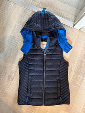 ESPRIT federleichte Weste, S auch M, Blautöne, selten getragen, Kapuze abnehmbar