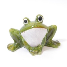 Frosch grün aus Keramik Gartenfigur Dekofigur Gartendeko Höhe 14cm