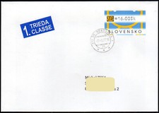 2002 Slowakei ATM 2 - fluor. Wellen Brief 16,00 Sk. 9.8.07 Bratislava, Nagler