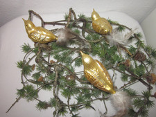 3x Vögel* Clip*Christbaumschmuck* gold*Glas* 8 cm  Lauscha*  siehe Bilder