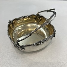 Jugendstil Art Nouveau Henkelschale Obstkorb 800 Silber