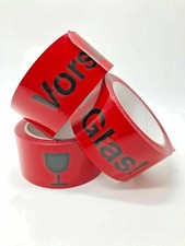 VORSICHT GLAS Klebeband rot