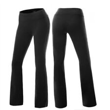 Damen Dünn Schlaghosen Loose Leggings Weites Bein Hose Yoga Bootcut Gym Leggins