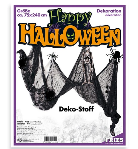 Halloween dekostoff schwarz - halloween,