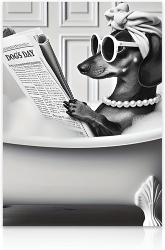 Hundeposter dackel mit zeitung - mit,