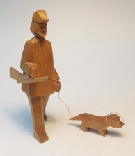 Erzgebirge - Jäger mit Hund Dackel Förster geschnitzt Holzfiguren