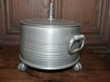 Alte große Zinn Gebäckdose Dose mit Deckel massiv Zinn3 Stempel Block Zinn