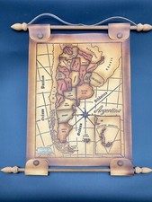 Landkarte Argentinien Auf Leder Mit Aufhängung