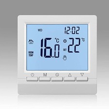 Aufputz Thermostat Raumthermostat Fußbodenheizung Regler LCD Display Akku Power