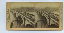 London Bridge Fußgängerverkehr 1887 Stereoview Jarvis