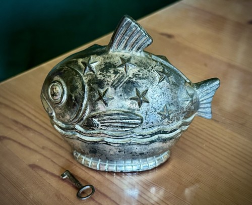 Fisch metall spardose mit - fisch,