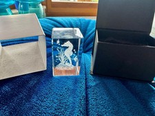 Glas Seepferdchen 3D Laser