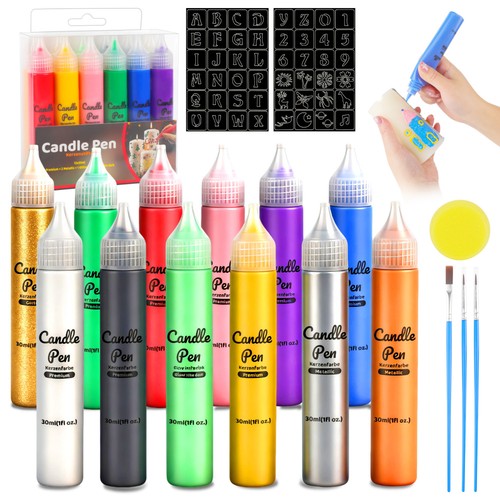 12er kerzenfarbe wachs - wachs, pen