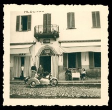 Motorrad mit Beiwagen - Oldtimer KFZ Krad - Foto 6x6cm