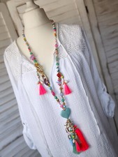 Lange Boho Ibiza Kette Herz