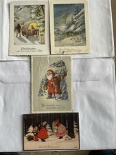 4 Ansichtskarten Weihnachten Neujahr Nikolaus Kinder Plantagen Maria Christkind