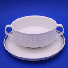 Thomas Porzellan Arcta Platin Set 2-tlg. Suppentasse und Untertasse Weiß