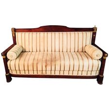 Q' Original antikes französisches Empire Sofa Mahagoni furniert mit Säulen