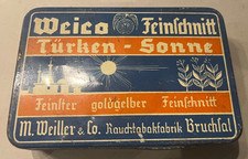 Alt Blechdose Tabak Leer Weico