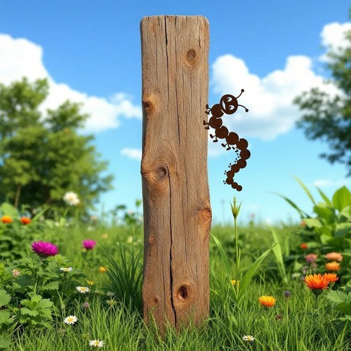 Edelrost gartenstecker raupe - gartenstecker,