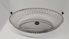 Ovale Obstschale Schale von Alessi silbern ca. 28cm Drahtkorb