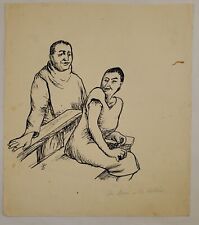 Zeichnung Tinte Mönch