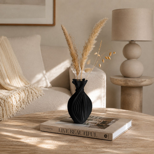 Moderne designvase schwarz - moderne,