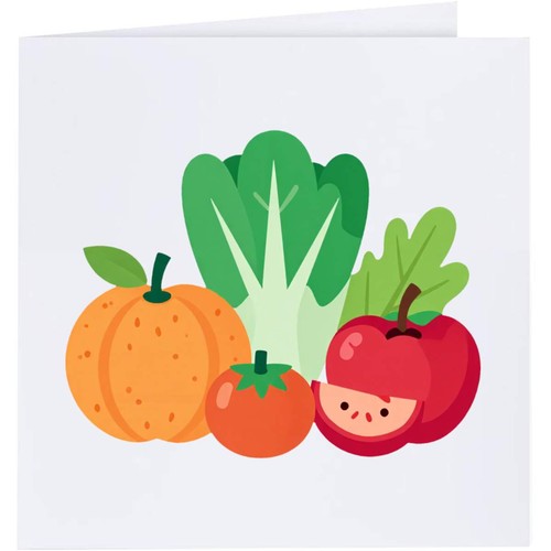 Grußkarten obst gemüse - grußkarten, &