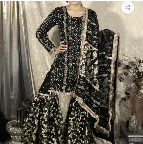 Schwarzer garara sharara anzug - schwarzer, garara/sharara