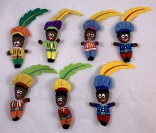 Sinterklaas Zwarte Piet Stoff Puppen Set Holland Figuren Deko Vintage Sammlung