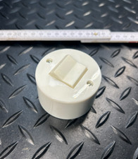 DDR Lichtschalter weiß rund Aufputz Wipp Kippschalter Vintage Loft Deko Schalter