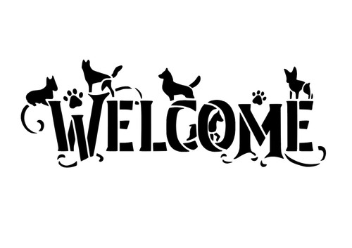 Schablone welcome hunde - schablone, hunde..
